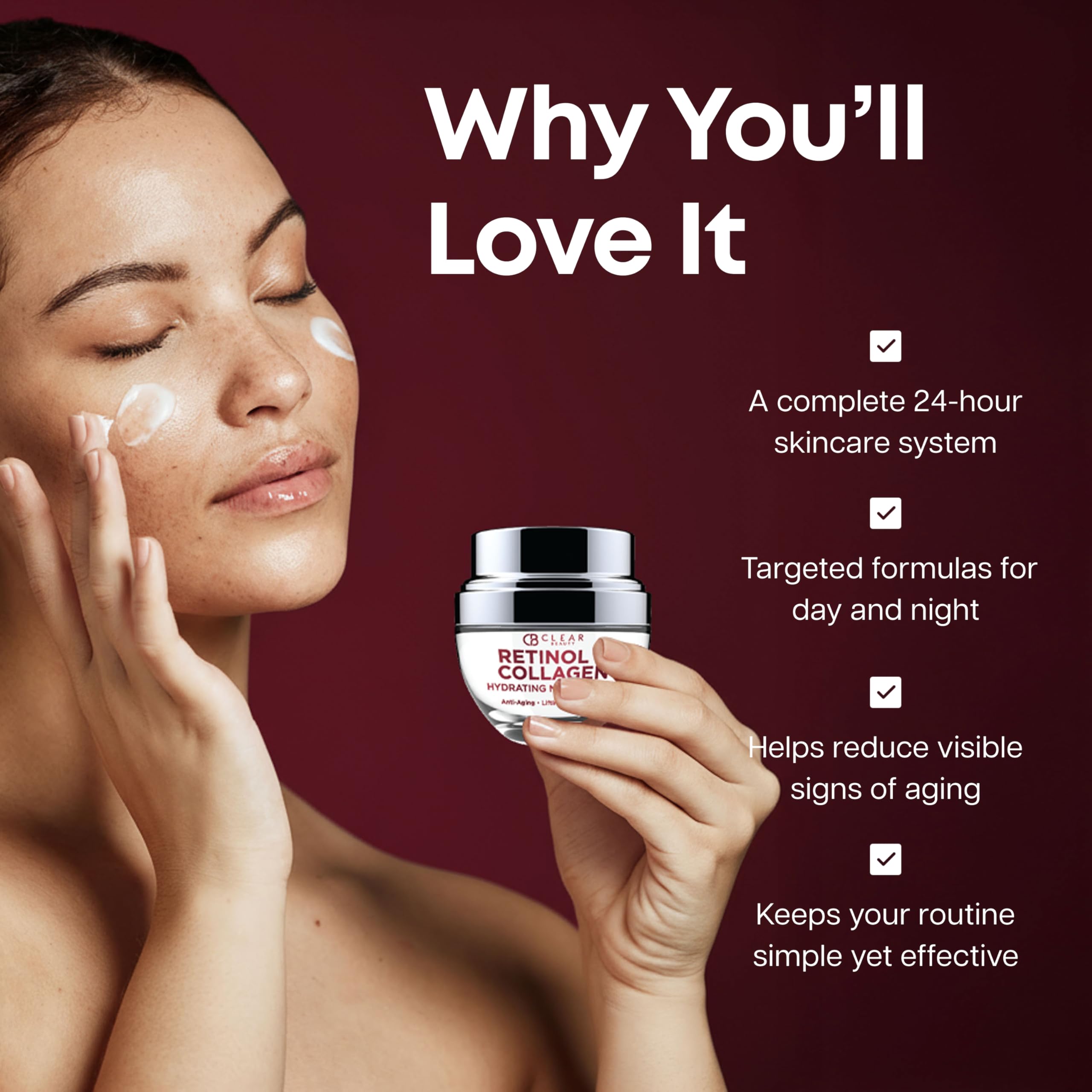 Clear Beauty Retinol & Collagen Day & Night Cream Duo – Vegan Korean Skincare