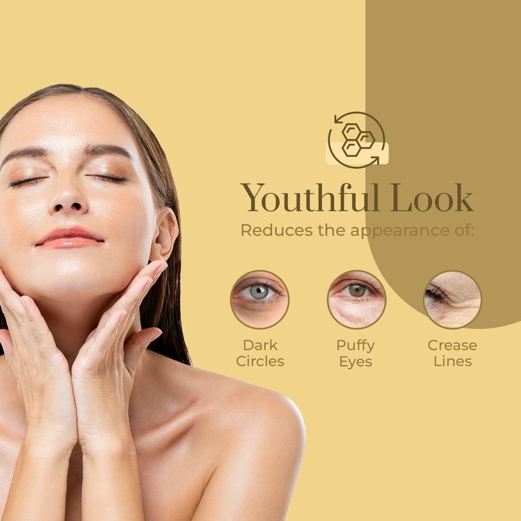 Clear Beauty 24k Gold & Collagen Under Eye Cream – Hydrating, Firming & Anti-Aging | Dermatologist Tested, Clean Beauty