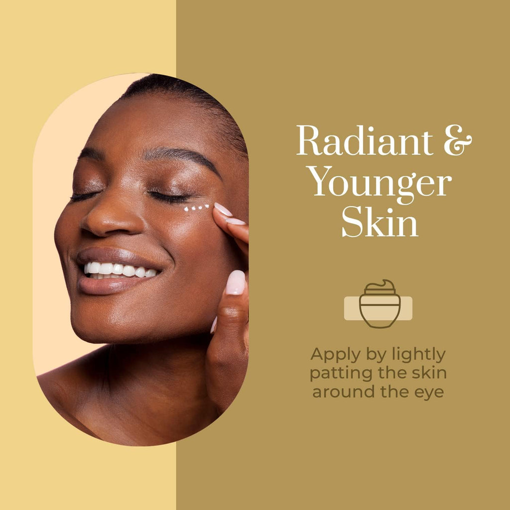 Clear Beauty 24k Gold & Collagen Under Eye Cream – Hydrating, Firming & Anti-Aging | Dermatologist Tested, Clean Beauty
