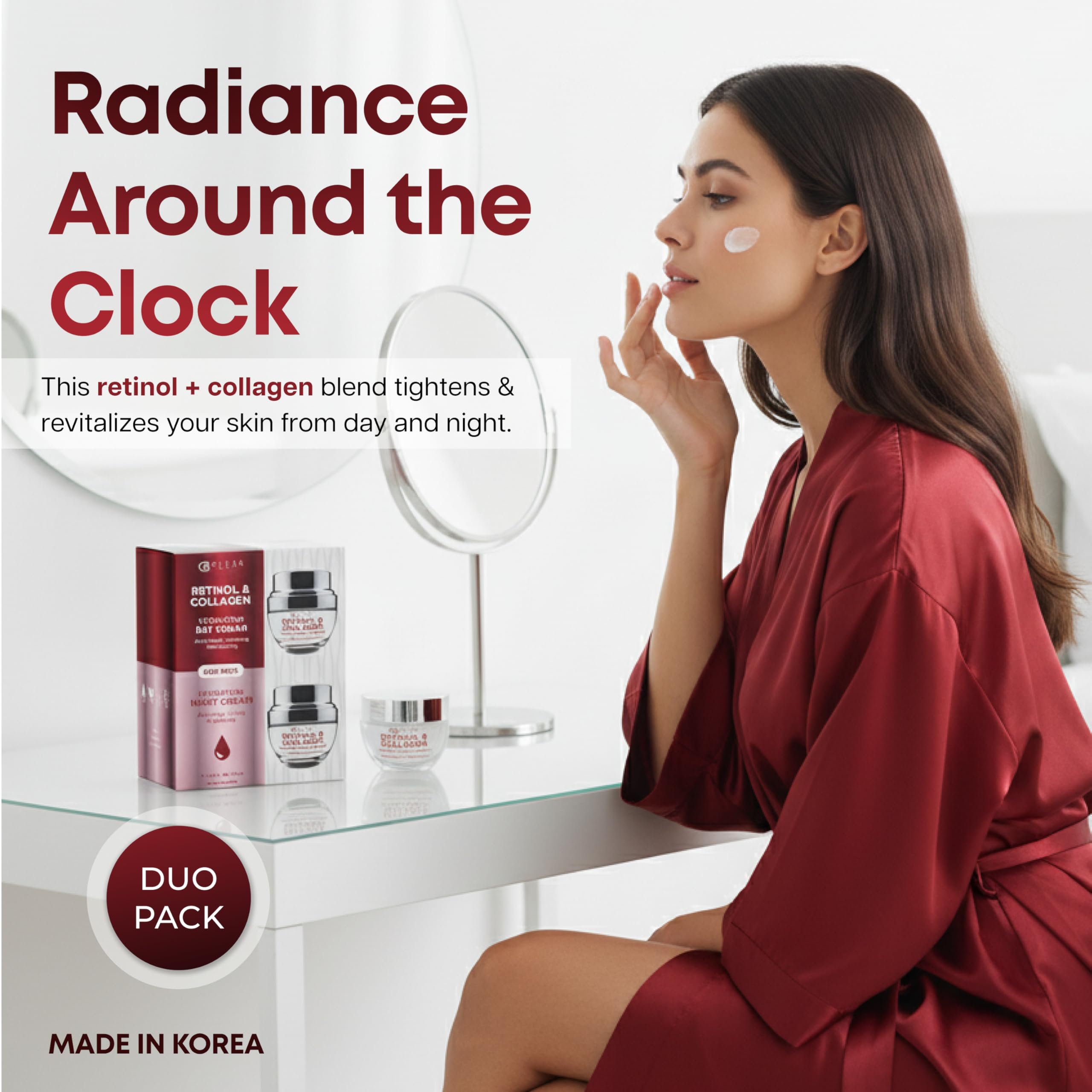 Clear Beauty Retinol & Collagen Day & Night Cream Duo – Vegan Korean Skincare