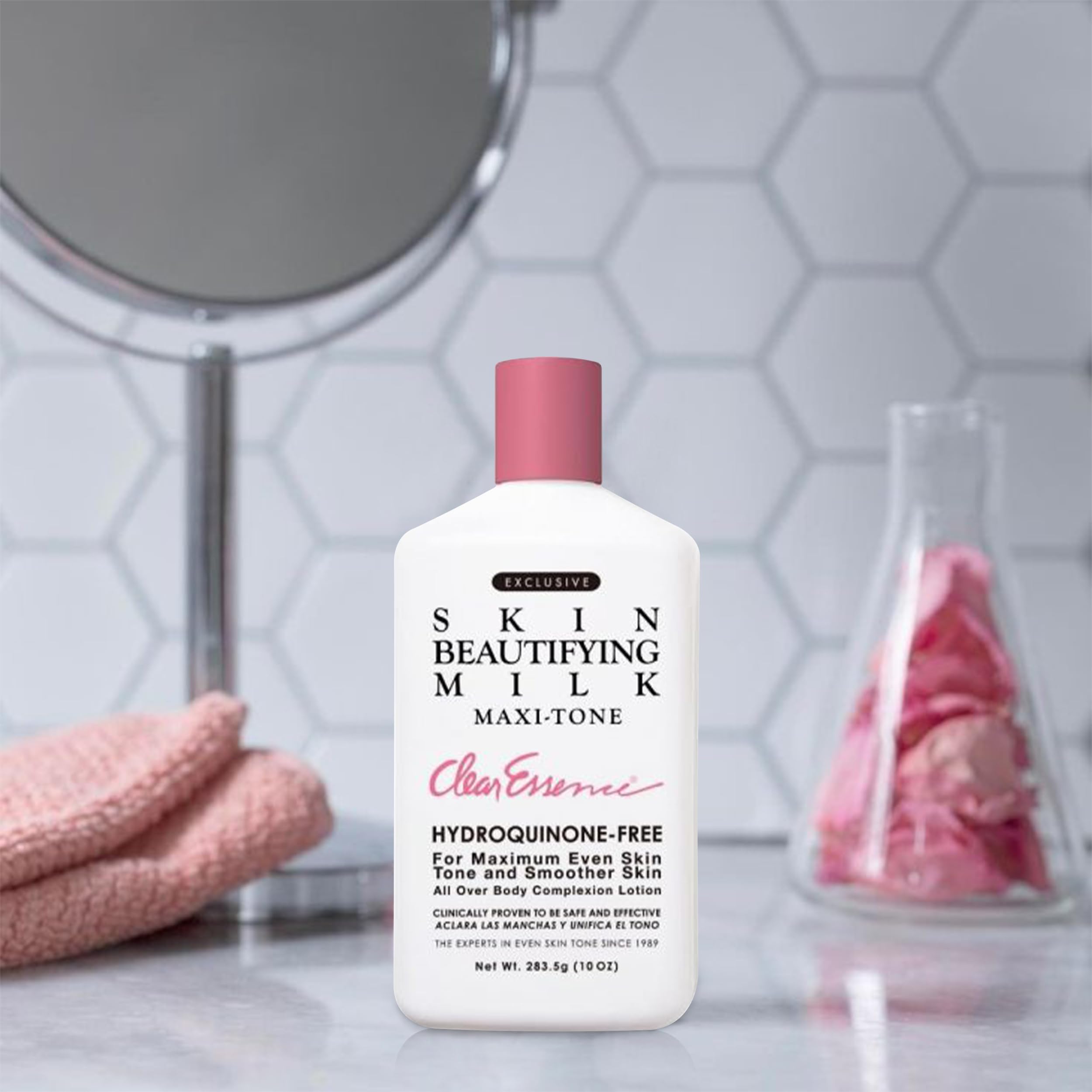 Clear Essence Maxi-Tone Hydrating Milk Lotion – Hydroquinone-Free, Dry Skin Care (10 oz)