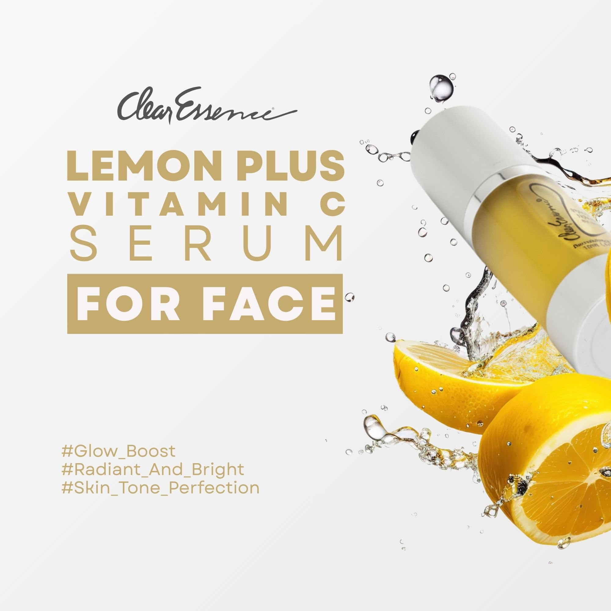Clear Essence Lemon Plus Vitamin C Serum for Face – Hydroquinone-Free Brightening & Even Tone