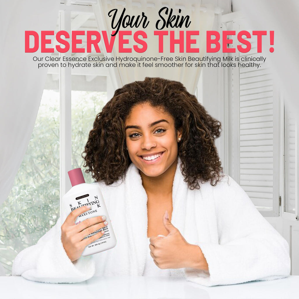 Clear Essence Maxi-Tone Hydrating Milk Lotion – Hydroquinone-Free, Dry Skin Care (10 oz)