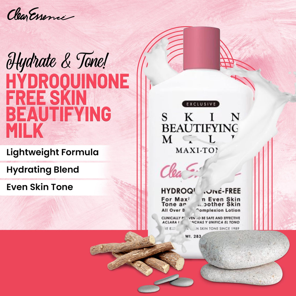 Clear Essence Maxi-Tone Hydrating Milk Lotion – Hydroquinone-Free, Dry Skin Care (10 oz)