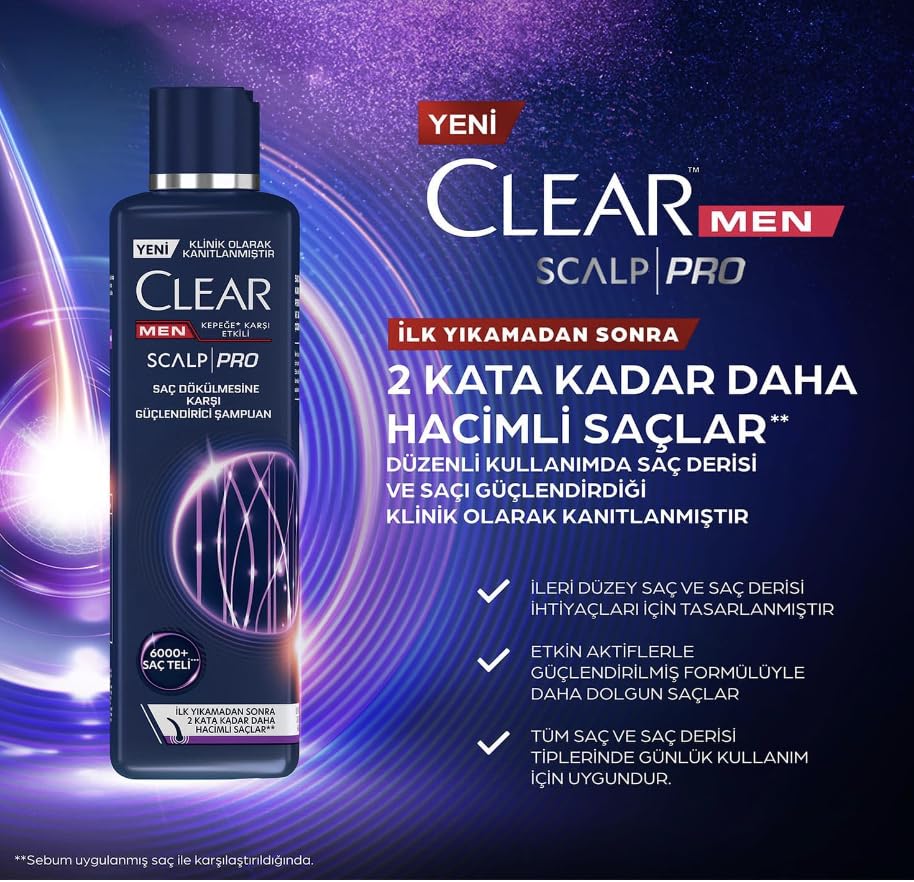 Clear Men Scalp Pro Anti-Hair Loss Strengthening Shampoo – 300 ml | Clear