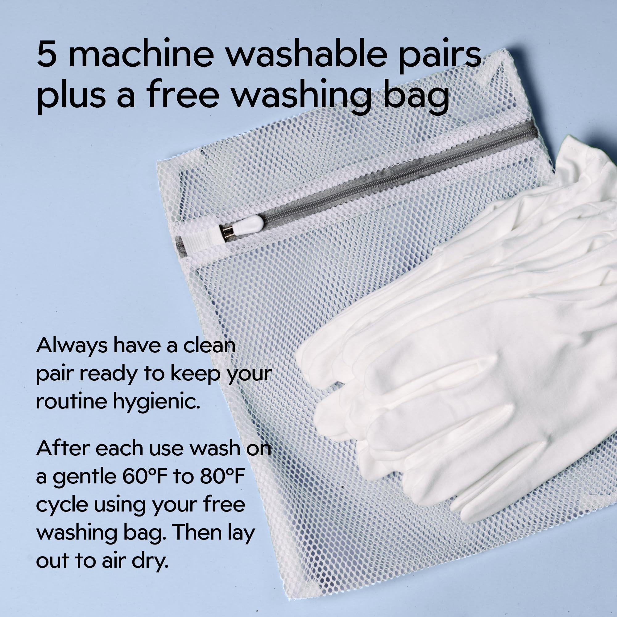 Clearbody Organics 100% Organic Cotton Gloves – 5 Pairs White Sleeping Mitts, Size M