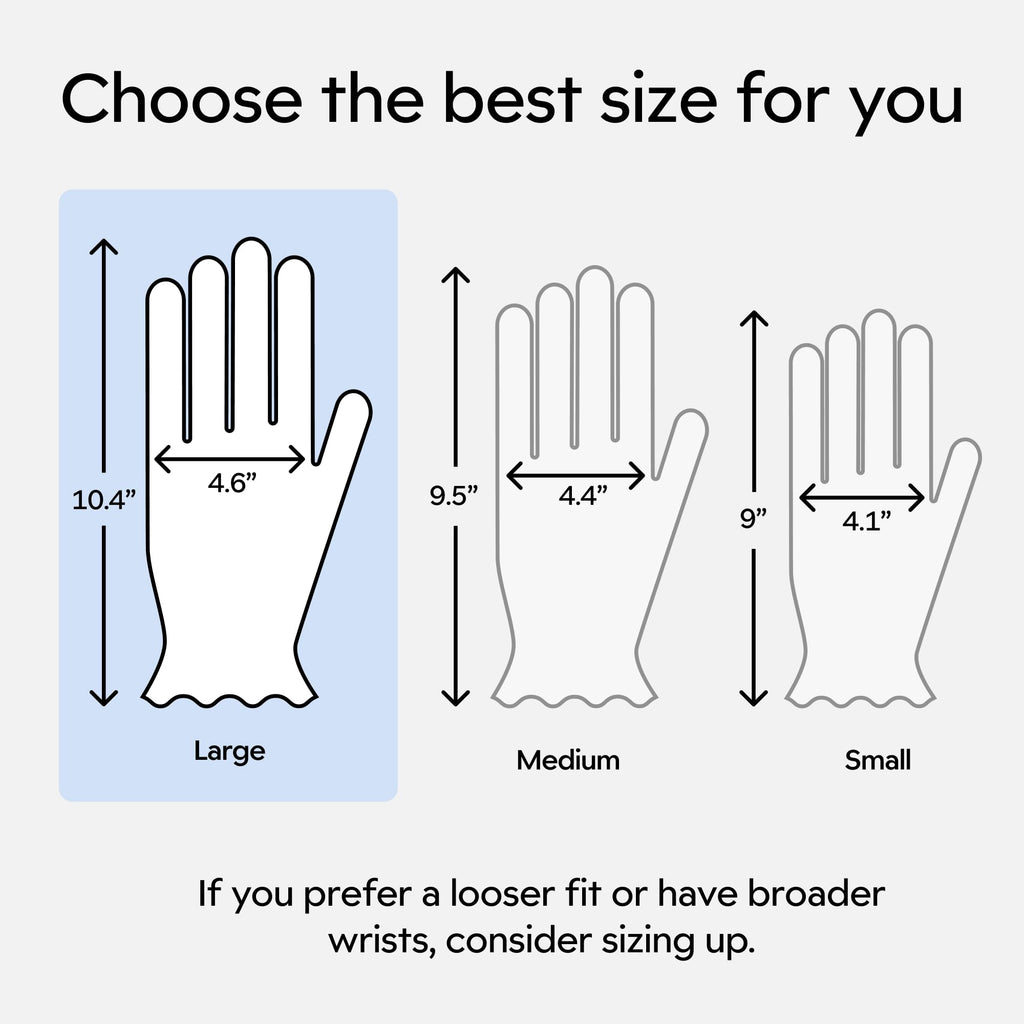 Clearbody Organics Organic Cotton Gloves – 5 Pairs, Large White, Overnight Hydration & Moisturizing for Dry Hands