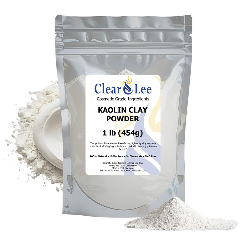 ClearLee Kaolin Clay Cosmetic Grade Powder – 100% Pure, Natural, 1 lb for Skin Detox & DIY Masks