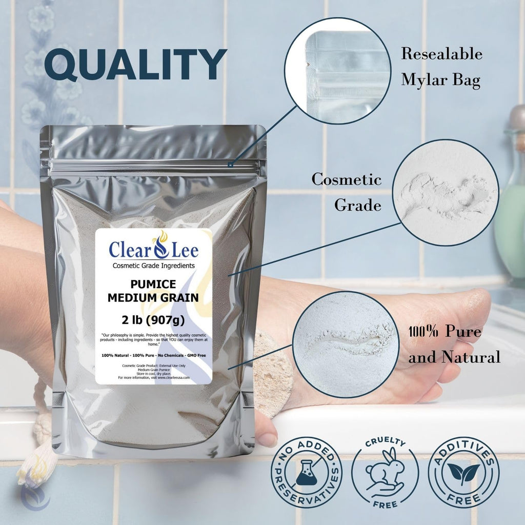 ClearLee Cosmetic Grade Pumice – 100% Pure Volcanic Exfoliant for DIY Skincare (1lb Powder)