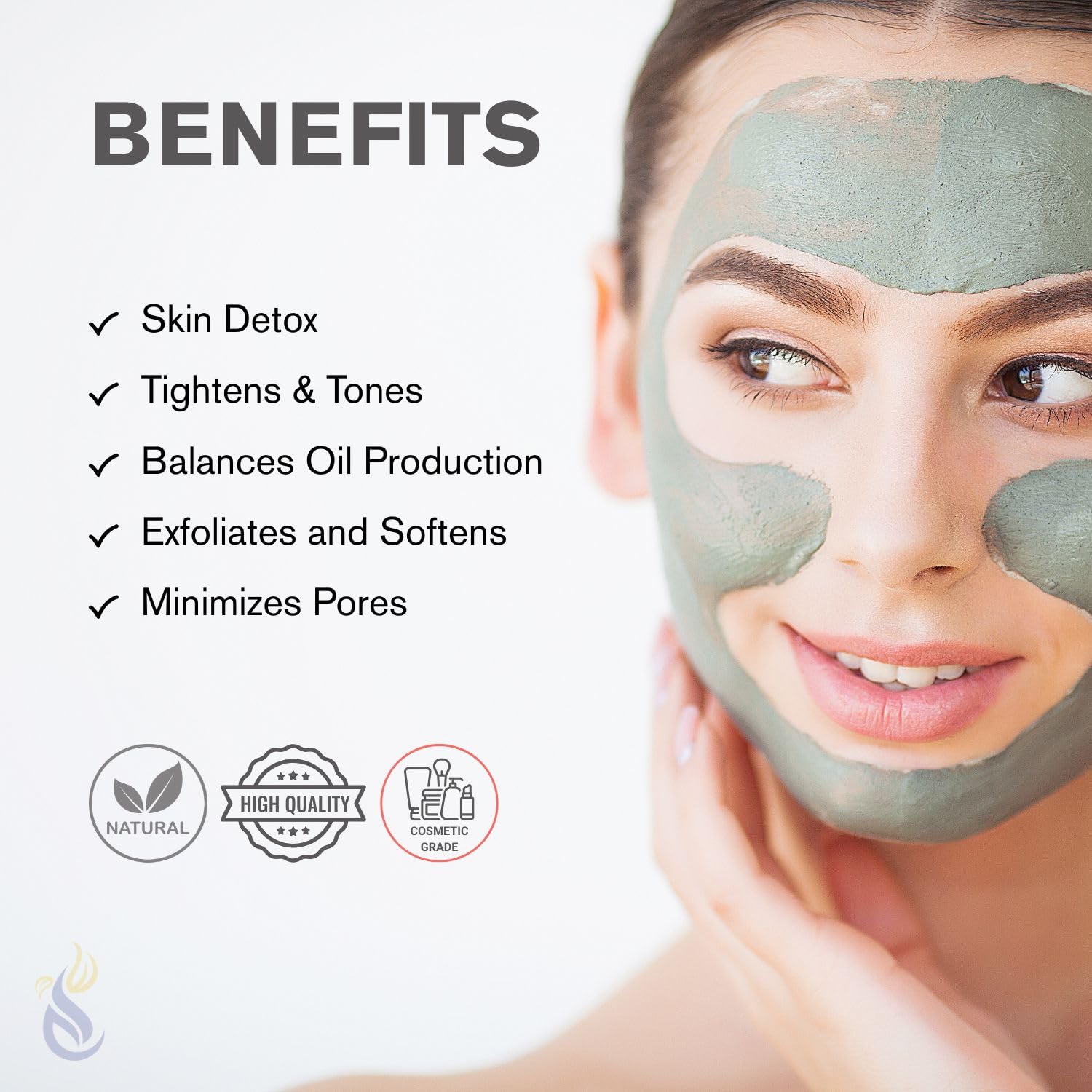 ClearLee Bentonite Clay Powder – 100% Pure Cosmetic Grade Indian Clay for Skin Detox & DIY Masks