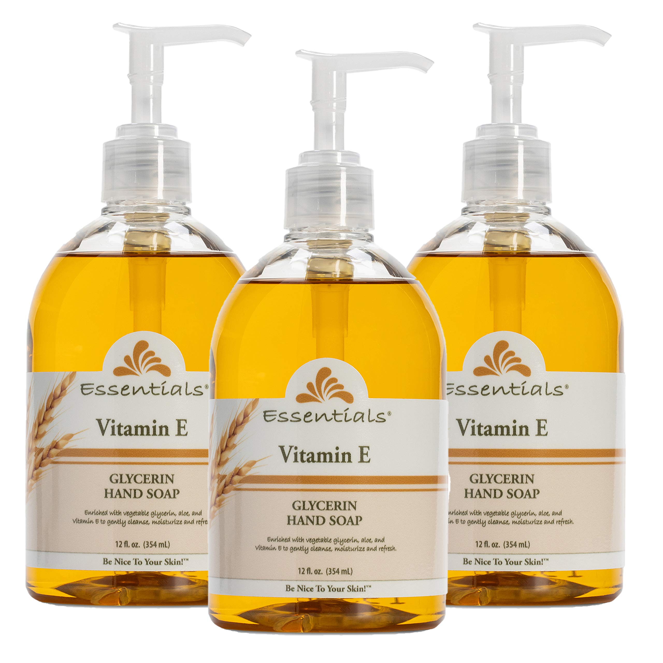 Clearly Natural Essentials Glycerin Hand Soap with Aloe & Vitamin E – 12 oz, 3-Pack