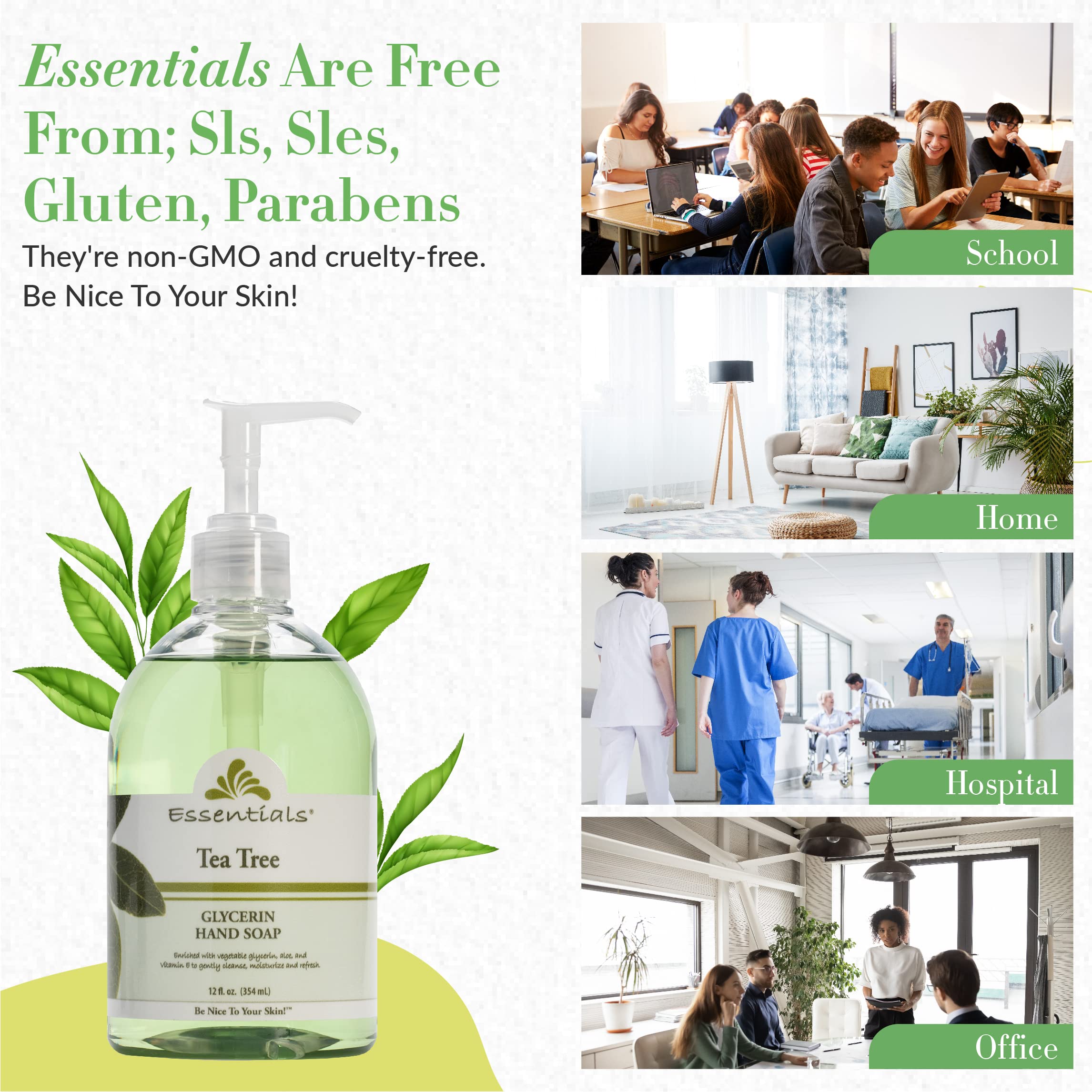 Clearly Natural Essentials Glycerin Liquid Hand Soap – Tea Tree, 3 oz, 3-Pack