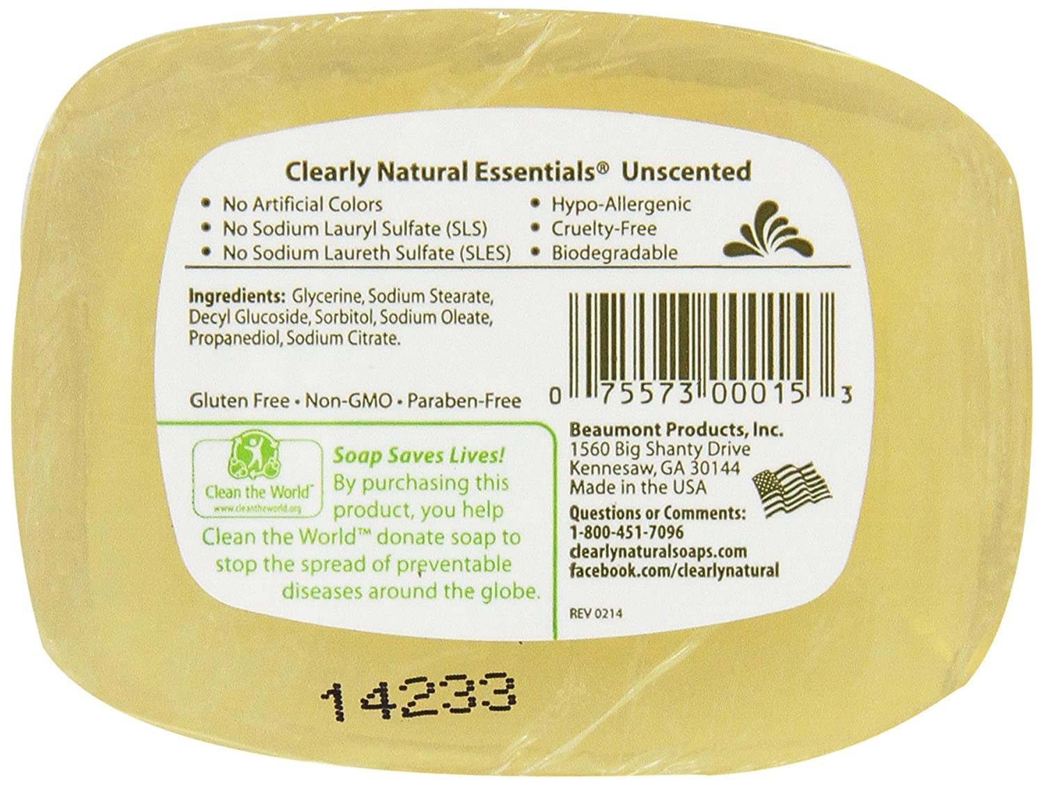 Clearly Natural Unscented Glycerin Soap – 12 Bars x 4 oz