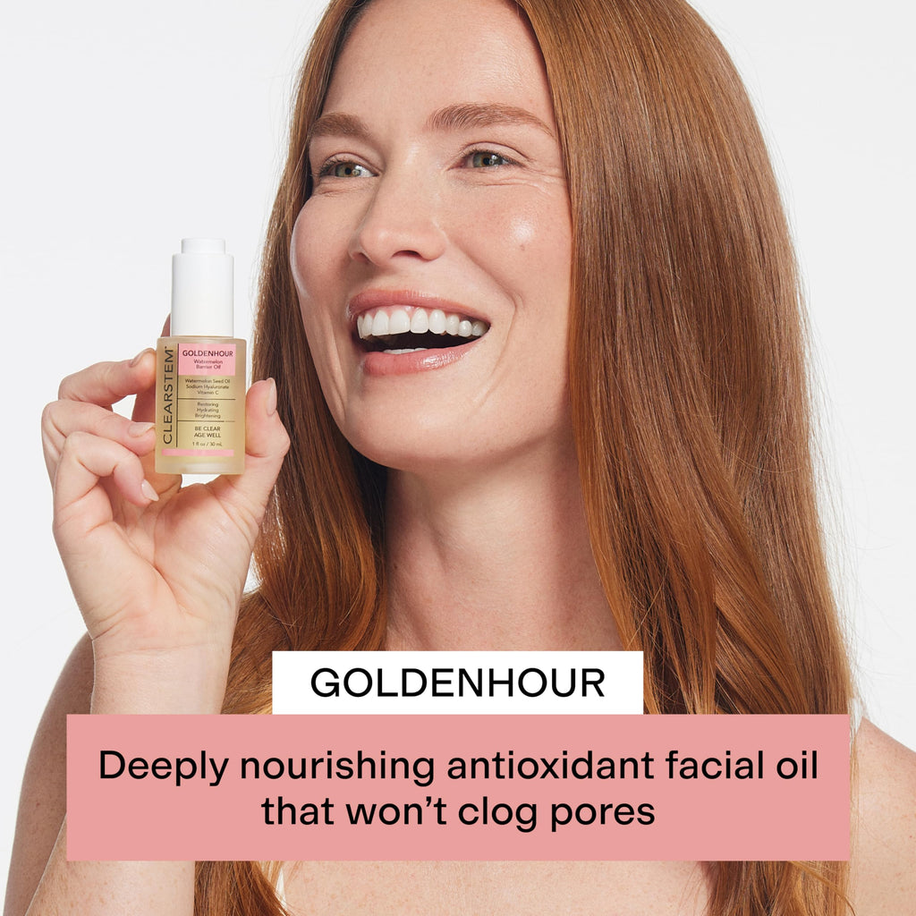 CLEARSTEM GOLDENHOUR Hydrating Facial Oil – Deep Hydration, Vitamin C Radiance, Hyaluronic Acid