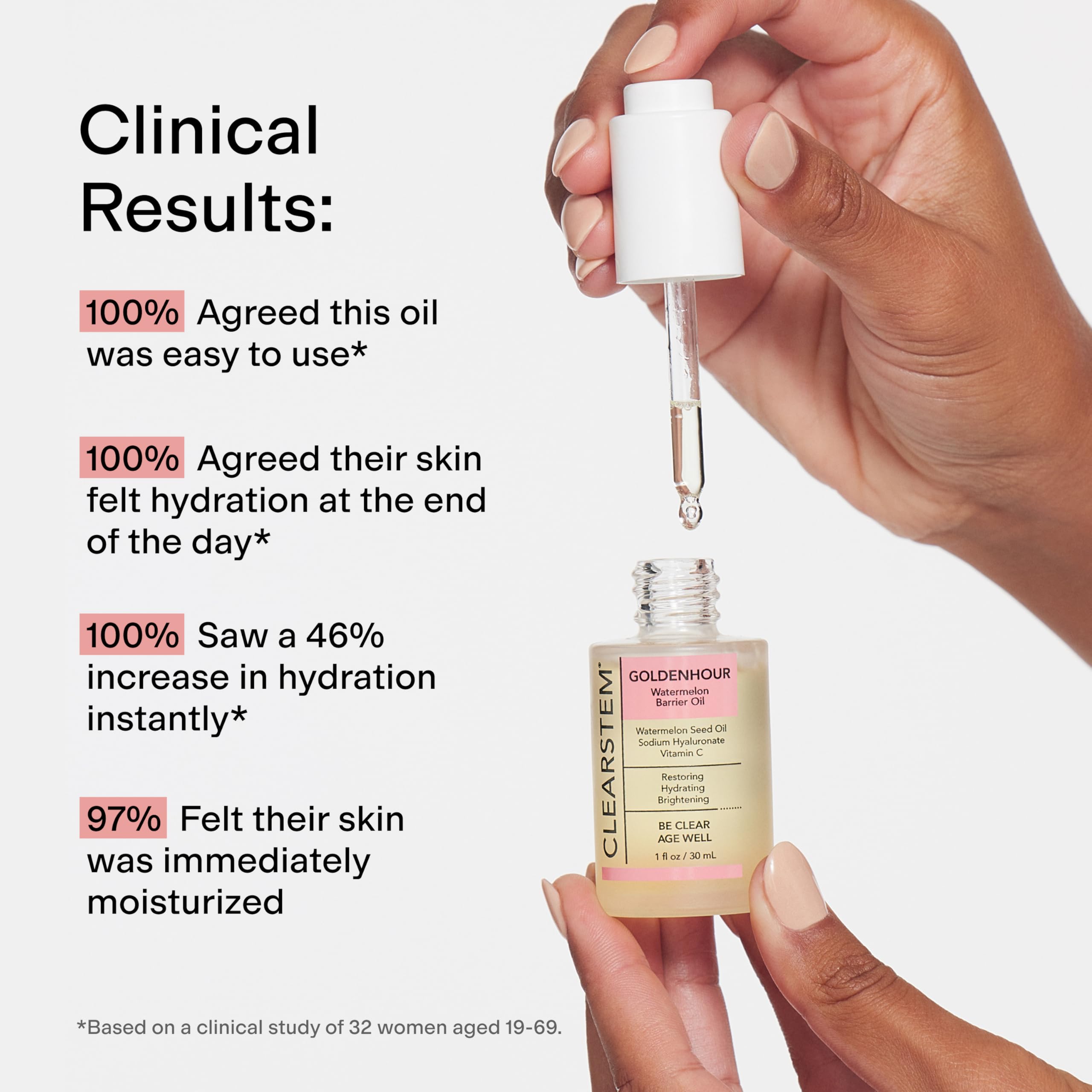 CLEARSTEM GOLDENHOUR Hydrating Facial Oil – Deep Hydration, Vitamin C Radiance, Hyaluronic Acid