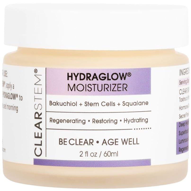 CLEARSTEM Hydraglow Stem Cell Moisturizer – Bakuchiol + Squalane | All Skin Types, Cruelty-Free, Gluten-Free | 60ml
