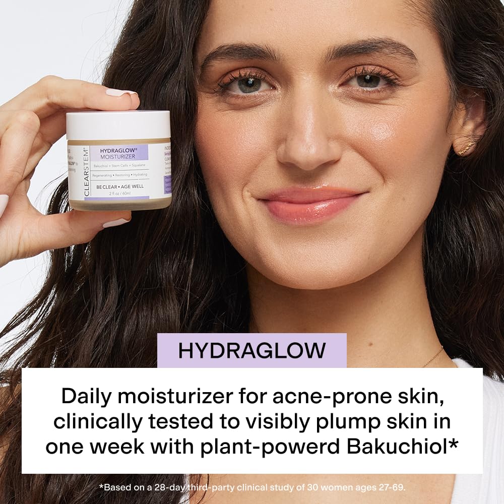 CLEARSTEM Hydraglow Stem Cell Moisturizer – Bakuchiol + Squalane | All Skin Types, Cruelty-Free, Gluten-Free | 60ml
