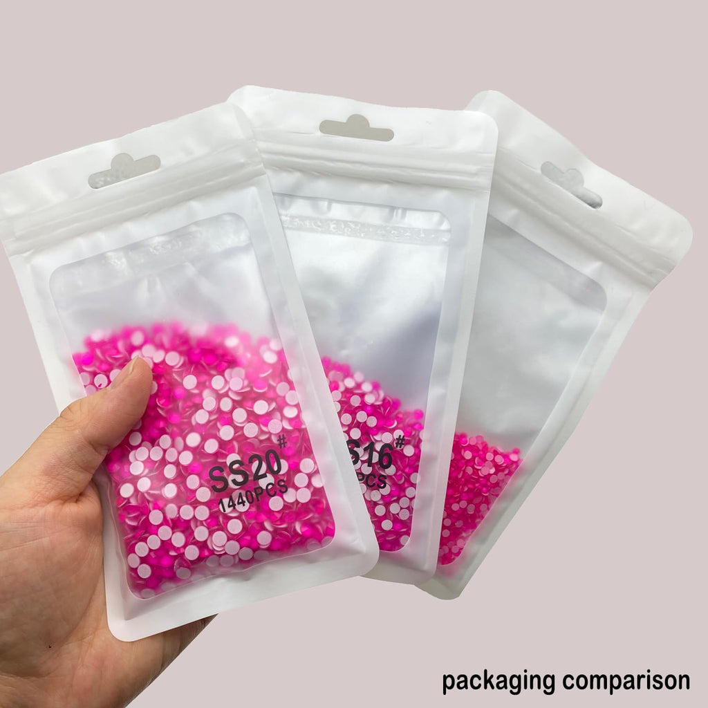CLEKSPOYE Flatback Rhinestones Neon Pink SS20 – 1440pcs Non Hotfix Glass Gems for Nail Art, Crafts & Apparel