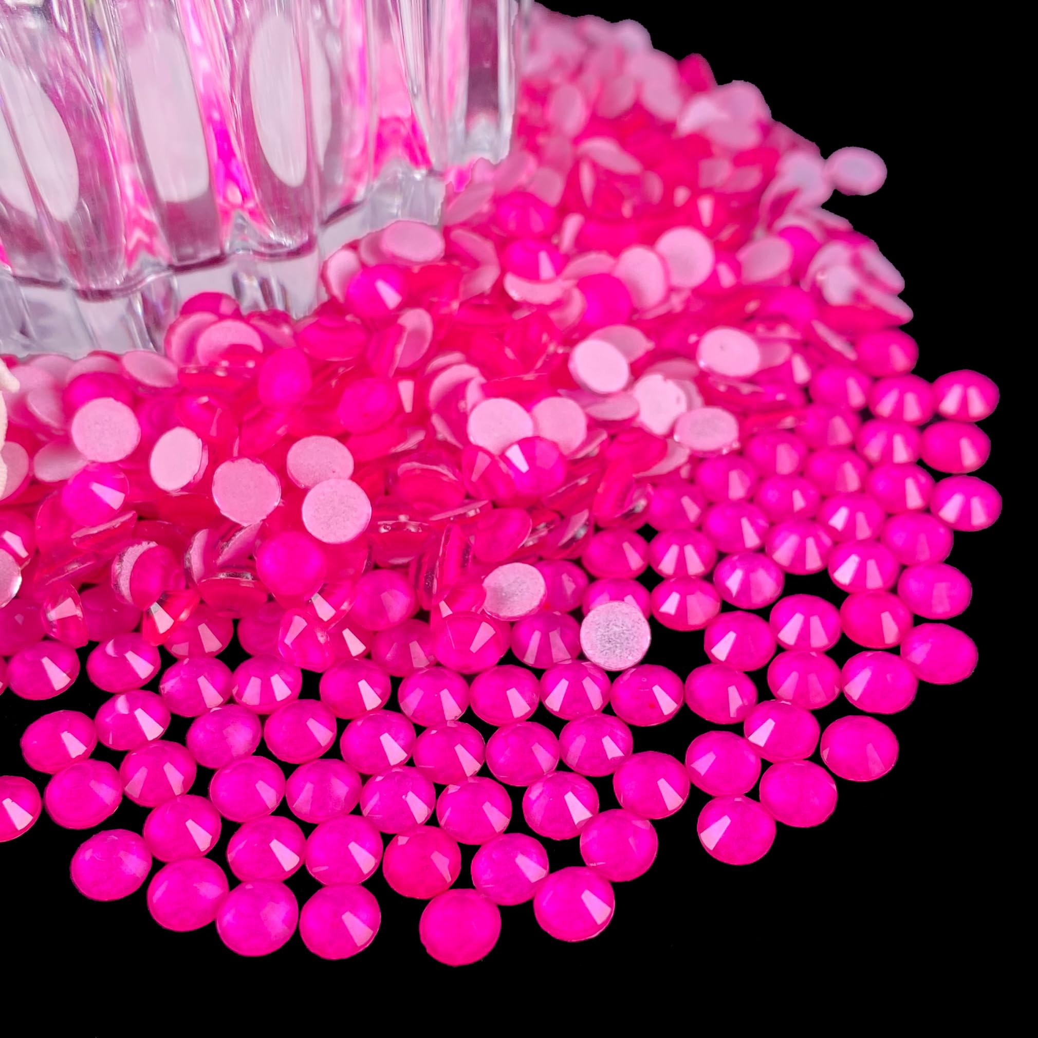 CLEKSPOYE Flatback Rhinestones Neon Pink SS20 – 1440pcs Non Hotfix Glass Gems for Nail Art, Crafts & Apparel