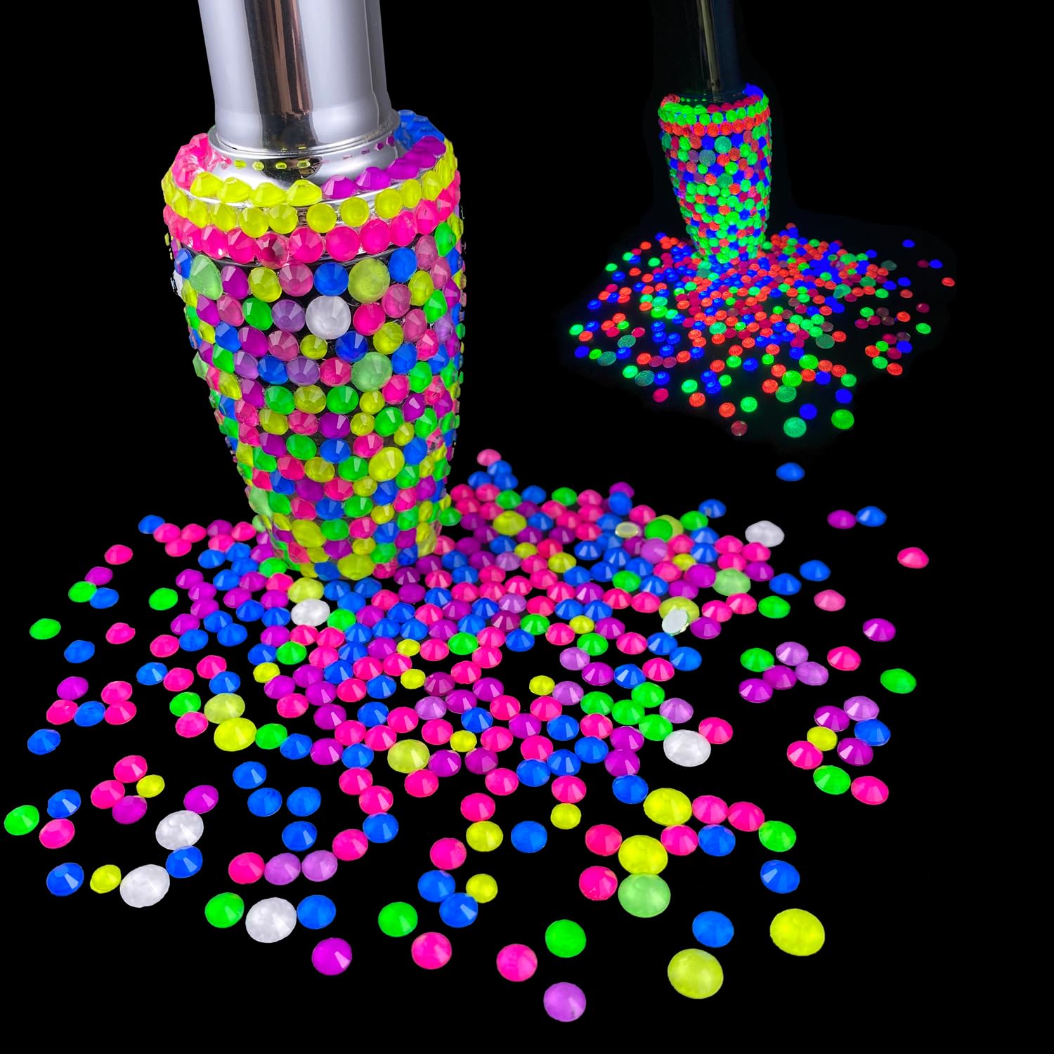 CLEKSPOYE Flatback Rhinestones Neon Pink SS20 – 1440pcs Non Hotfix Glass Gems for Nail Art, Crafts & Apparel