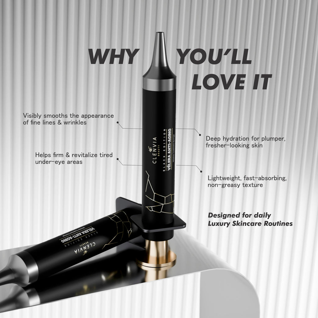 Vélera Black Edition Anti-Aging Wrinkle Treatment Syringe – Clenvia Beauty, 10ml Precision Applicator
