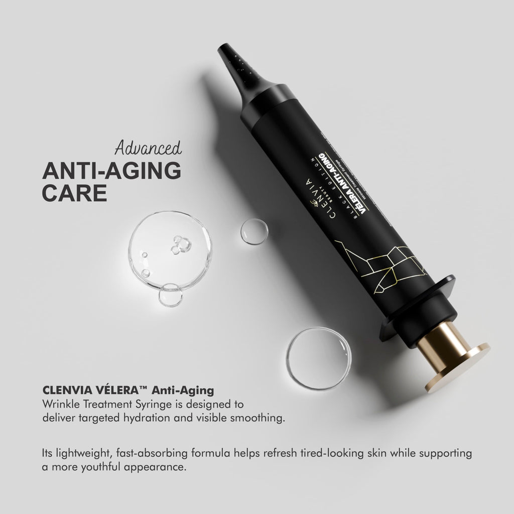 Vélera Black Edition Anti-Aging Wrinkle Treatment Syringe – Clenvia Beauty, 10ml Precision Applicator