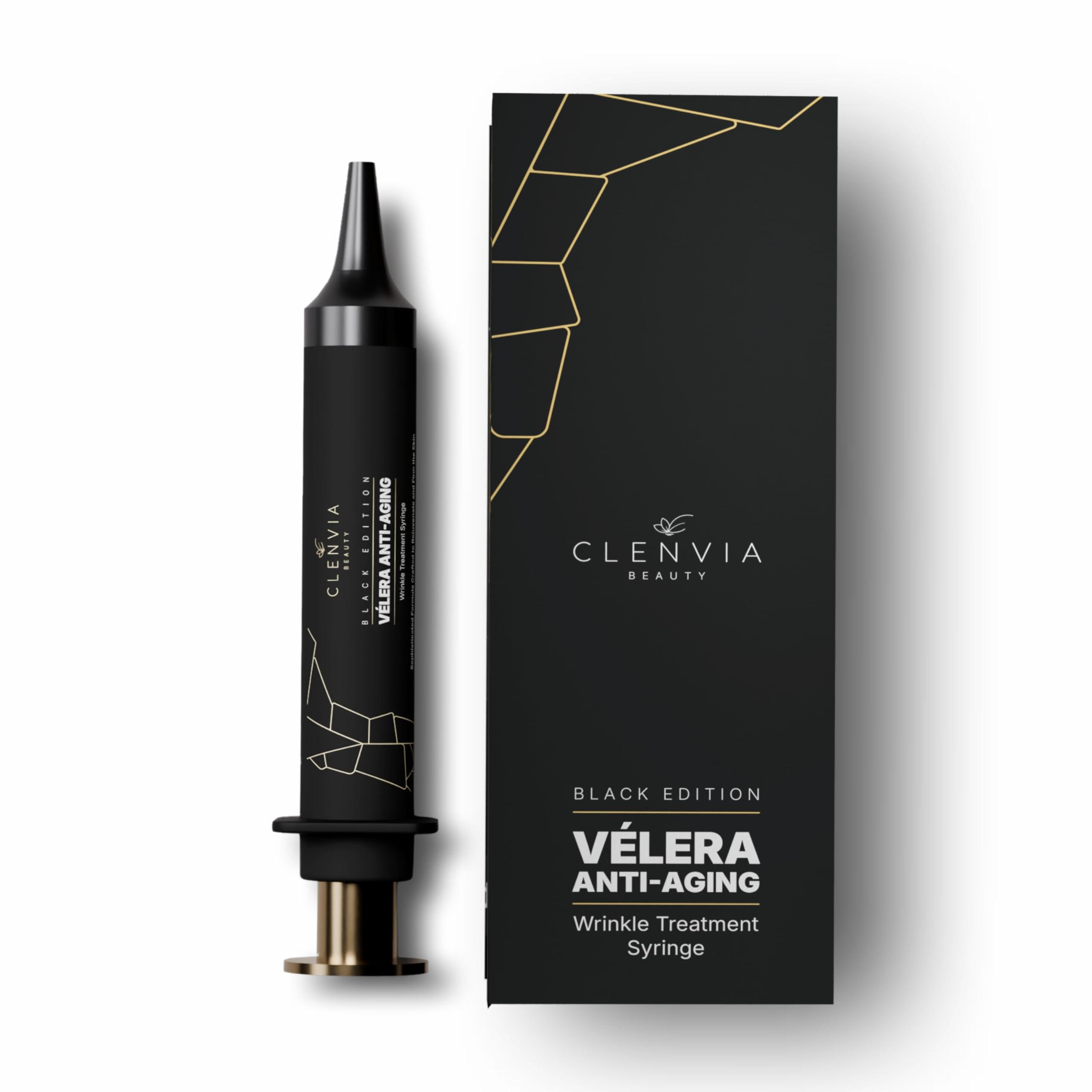 Vélera Black Edition Anti-Aging Wrinkle Treatment Syringe – Clenvia Beauty, 10ml Precision Applicator