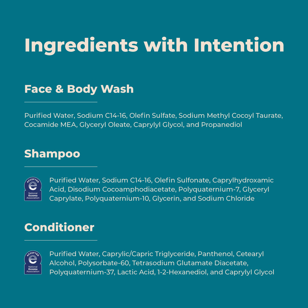 Cleure Fragrance Free 3-Piece Shower Set | Hypoallergenic Shampoo, Conditioner & Body Wash