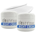Cleure Hyaluronic Acid & Shea Butter Night Cream for Sensitive Skin – Fragrance-Free, Gluten & Paraben Free (2 oz, Pack of 2)