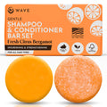 Clever Yoga Fresh Citrus Shampoo & Conditioner Bar Set — Sulfate Free, Vegan, Travel‑Friendly