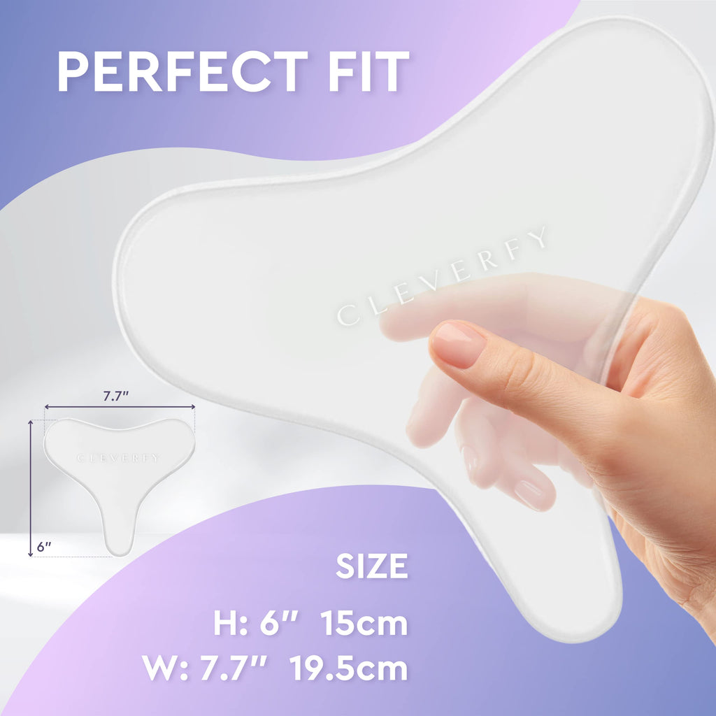 CLEVERFY Silicone Chest Anti-Wrinkle Patches for Décolleté – 4-Pack T-Shape Reusable Wrinkle Pads