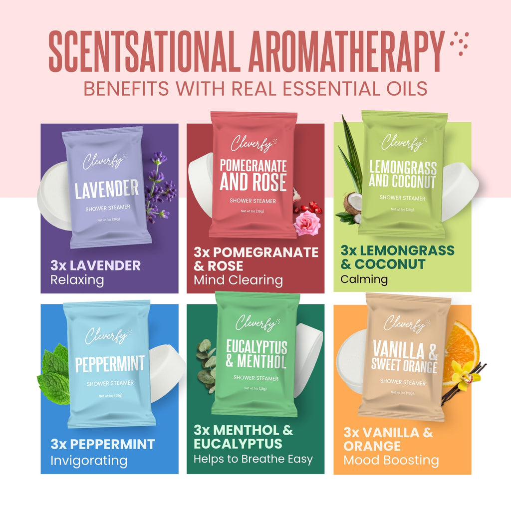 Cleverfy Shower Steamers Aromatherapy – 18 Tablets Valentine’s Day Gift Set