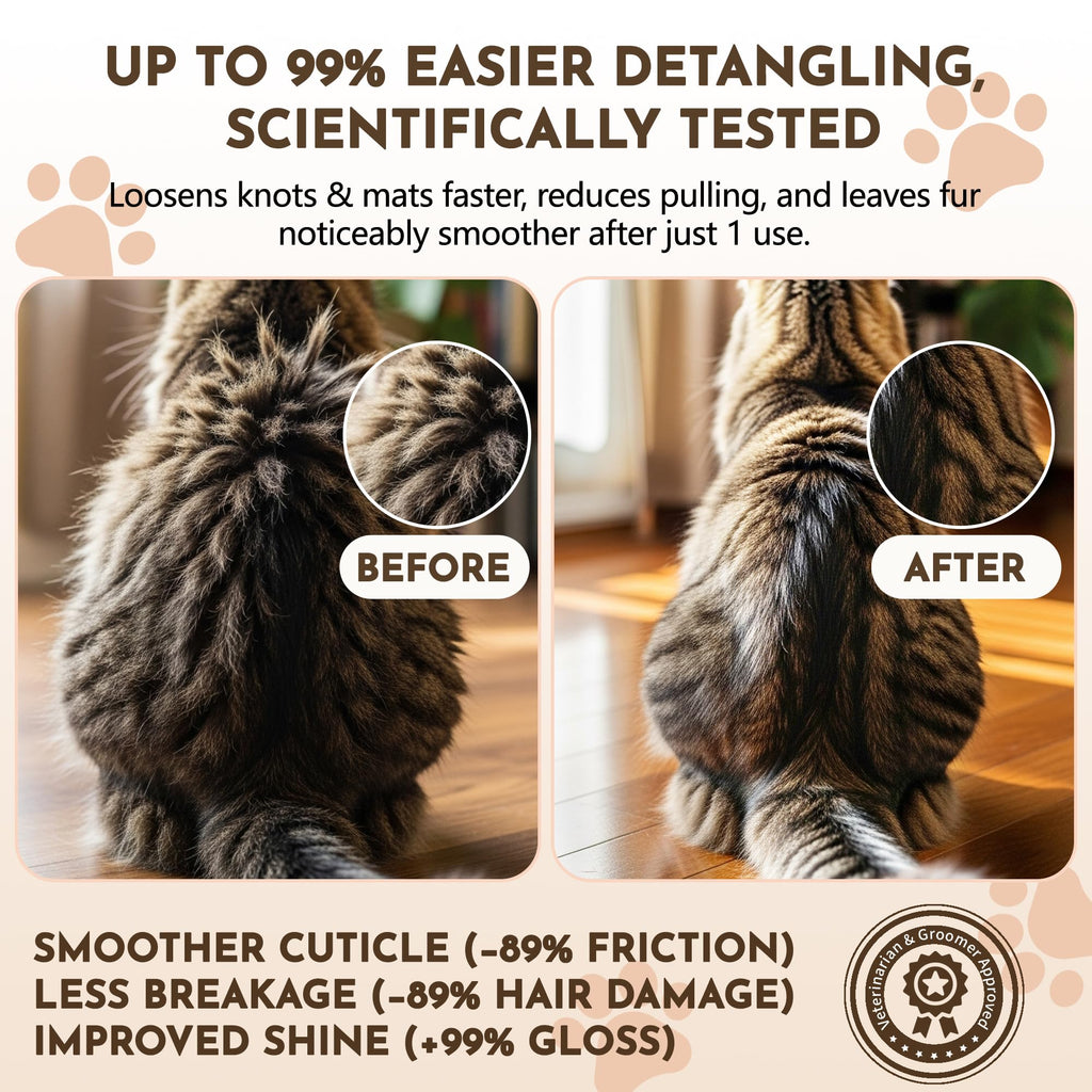 Clidelan Cat Detangler Spray – Gentle Matting Solution for Cats, Hydrates Coat & Smooth Fur