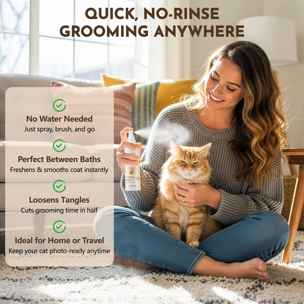 Clidelan Cat Detangler Spray – Gentle Matting Solution for Cats, Hydrates Coat & Smooth Fur