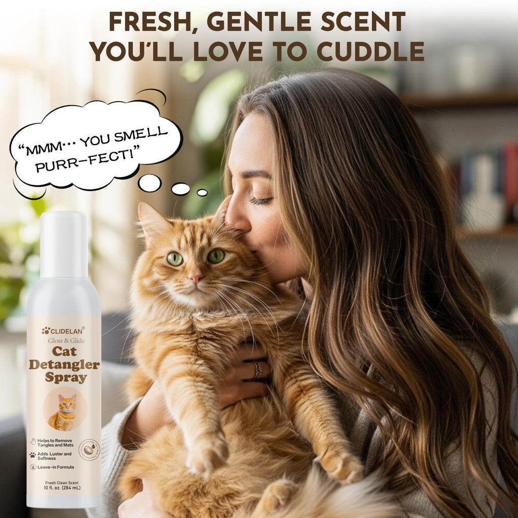 Clidelan Cat Detangler Spray – Gentle Matting Solution for Cats, Hydrates Coat & Smooth Fur
