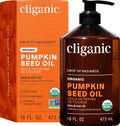 Cliganic Organic Pumpkin Seed Oil, 100% Pure - For Face & Hair | Cold-Pressed