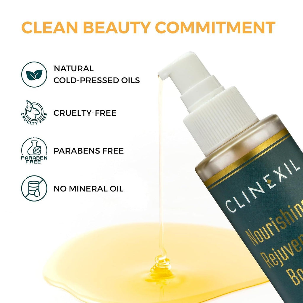 Clinexil After Shower Body Oil for Women – Hydrating & Firming Natural Moisturizer with Jojoba, Baobab, Sea Buckthorn & Vitamin E – Non-Greasy, Fast-Absorbing (3.38 oz)