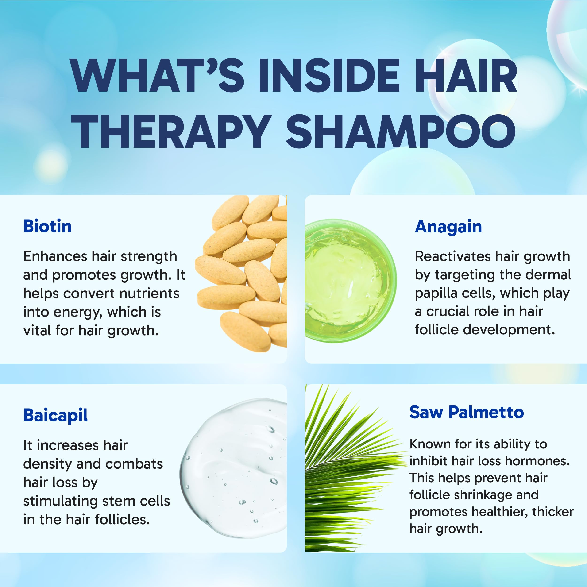 Clinical Effects Hair Therapy Shampoo & Conditioner Set – Biotin, Saw Palmetto, DHT Blocking – USA Made