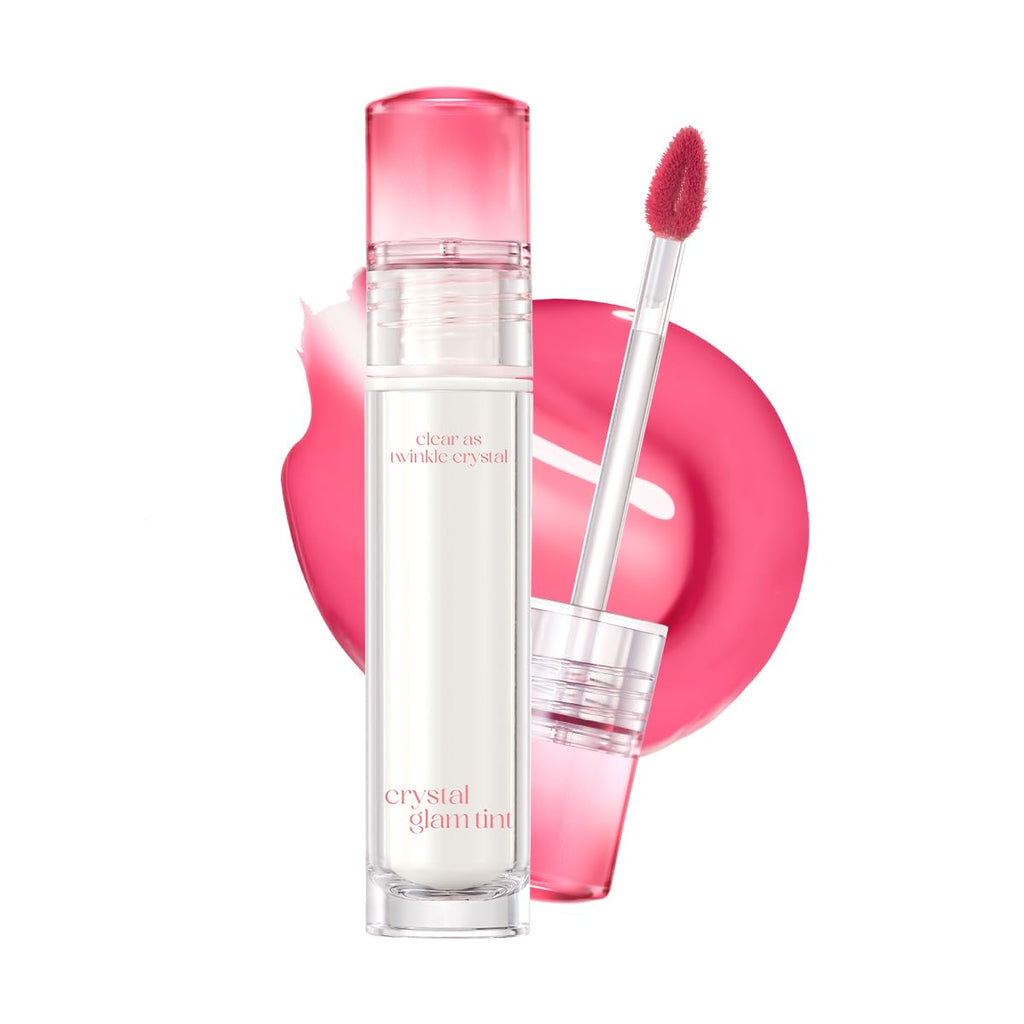 CLIO Crystal Glam Tint 03 Blushed Peach – Glass-Like Gloss, Lightweight, Buildable Lip Tint