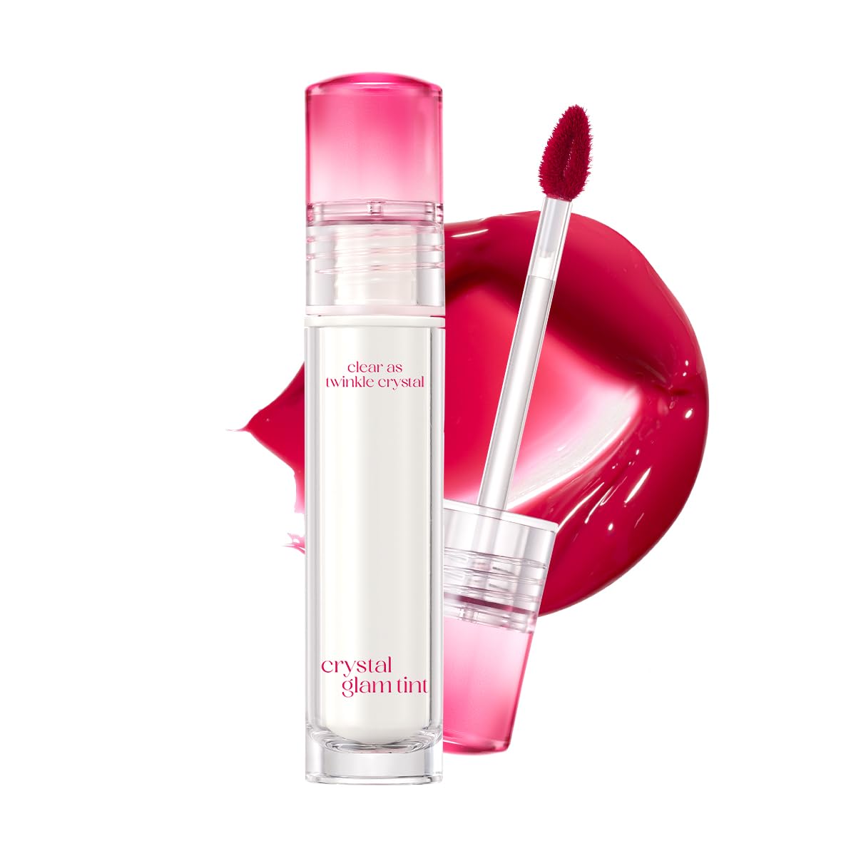 CLIO Crystal Glam Tint | Lightweight Gloss with Rose Oil, 05 Fresh Cherry
