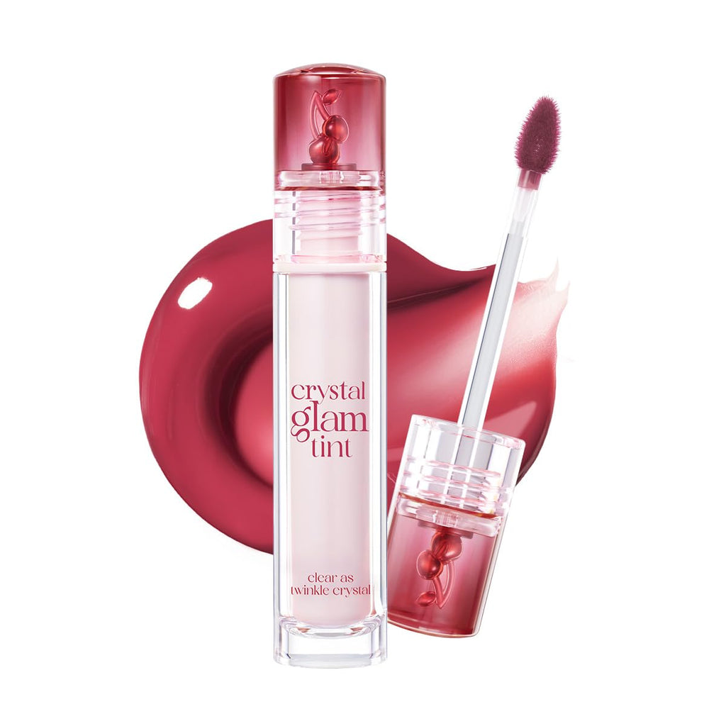 CLIO Crystal Glam Tint Cherry Series 028 Dry Cherry – Glossy, Buildable Lip Stain