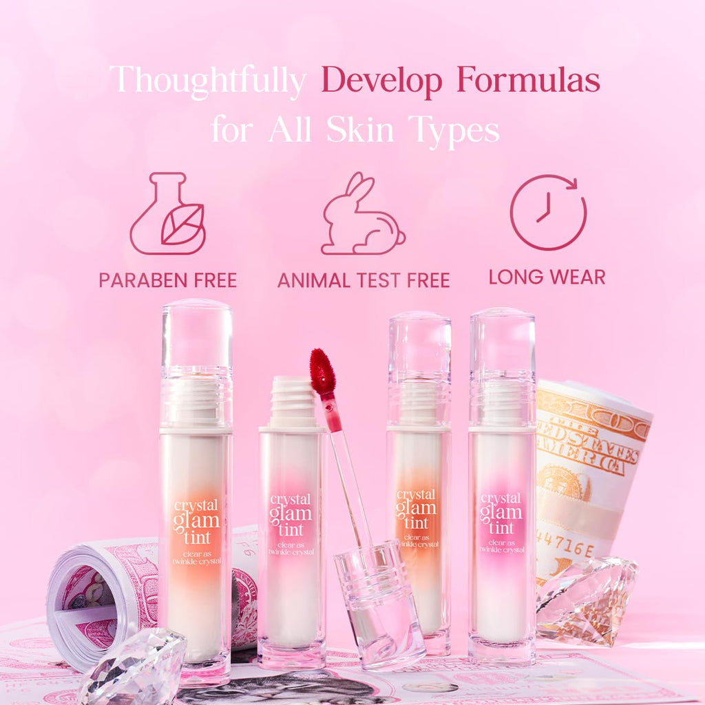 CLIO PROFESSIONAL Crystal Glam Tint 014 Heart Pink Diamond – Glossy, Lightweight, Buildable Color