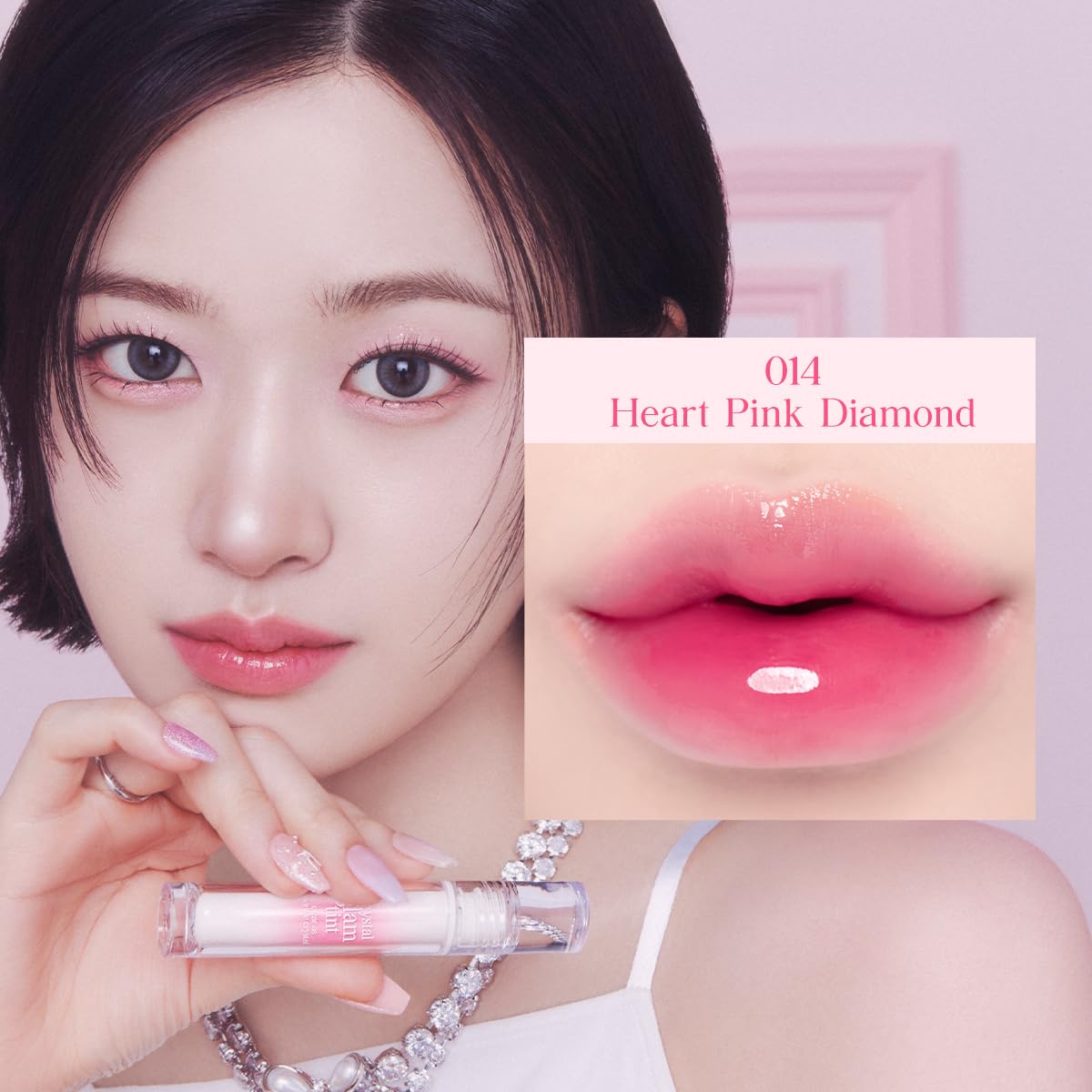 CLIO PROFESSIONAL Crystal Glam Tint 014 Heart Pink Diamond – Glossy, Lightweight, Buildable Color