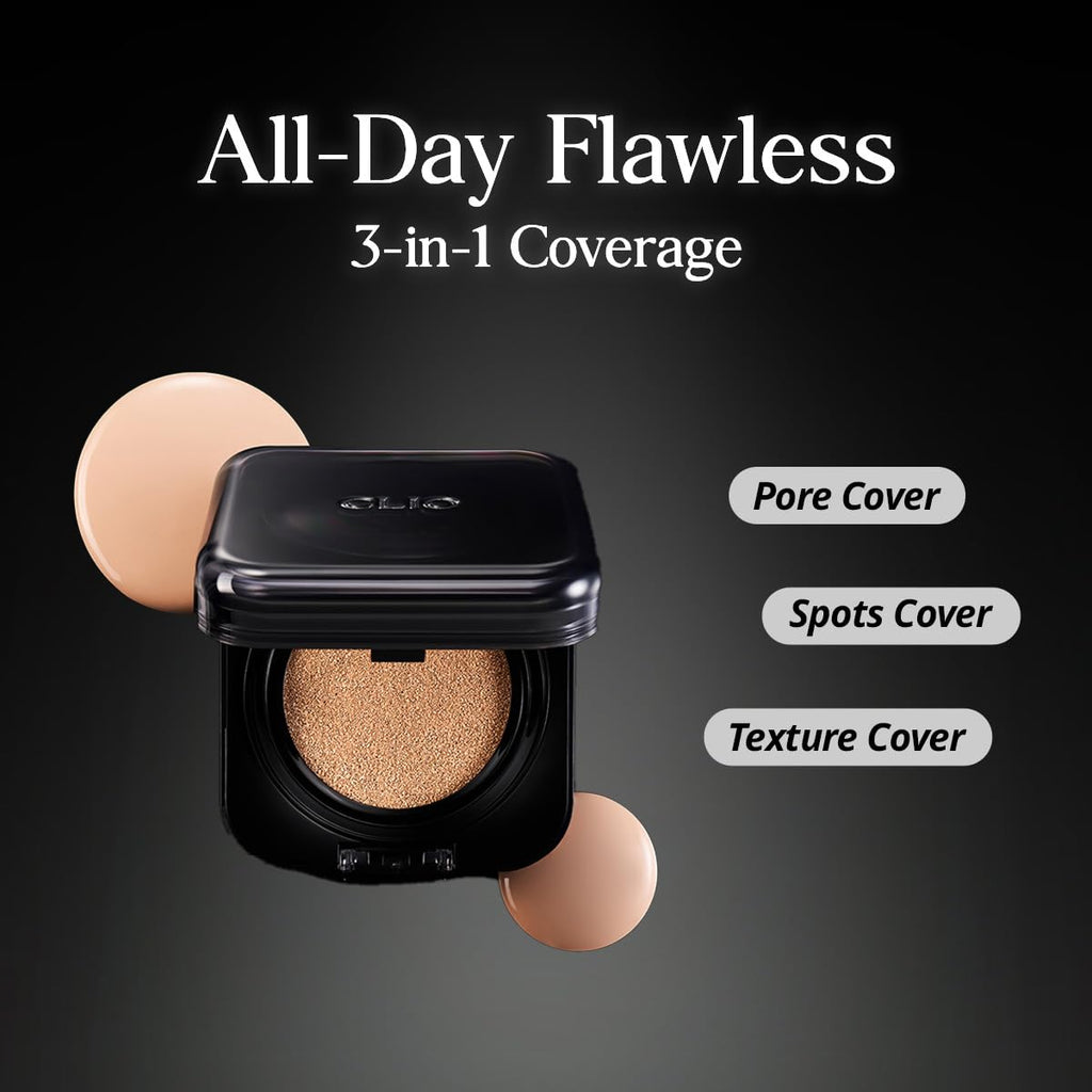 CLIO PROFESSIONAL Kill Cover Founwear Cushion Foundation – Flawless Full Coverage, Matte Finish (21N Linen)