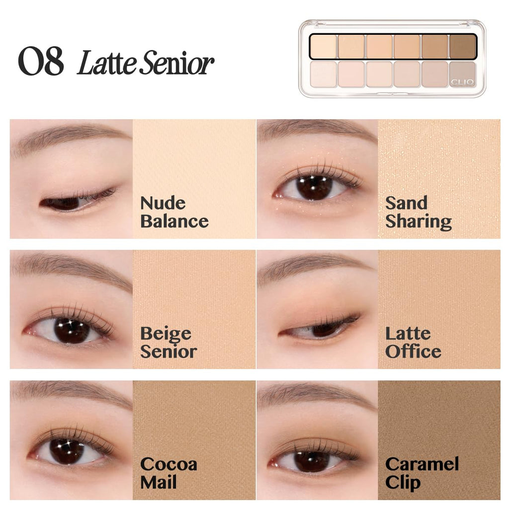 CLIO PRO EYE PALETTE AIR (08 LATTE SENIOR) – All-In-One Eye Shadow Palette