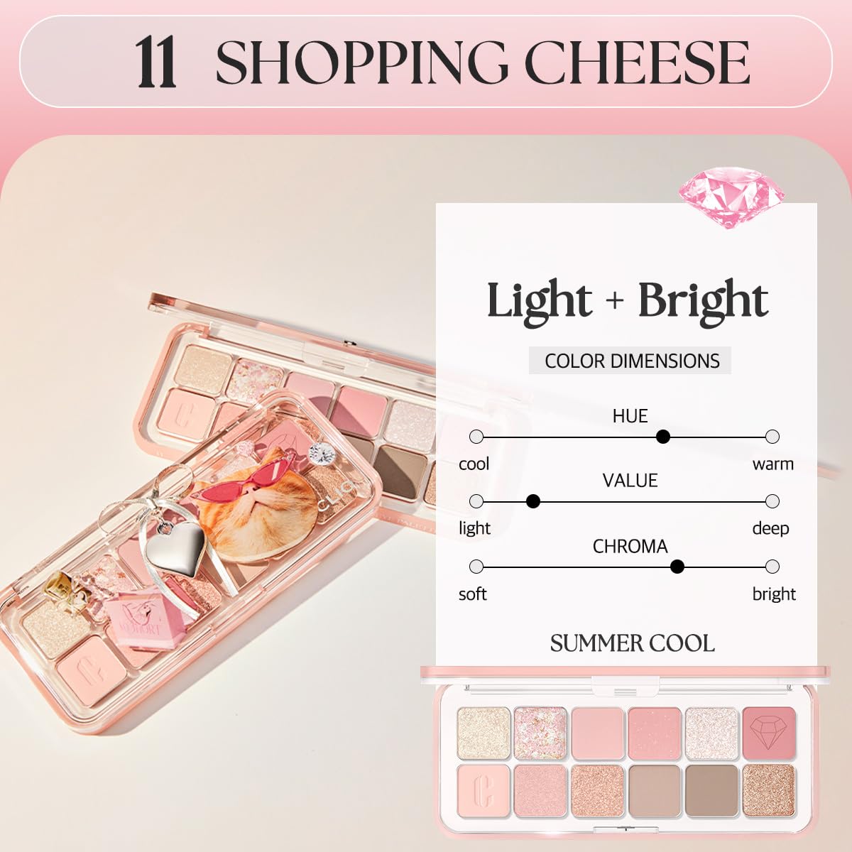 CLIO PRO EYE PALETTE AIR — 11-Shade Versatile Eyeshadow Palette