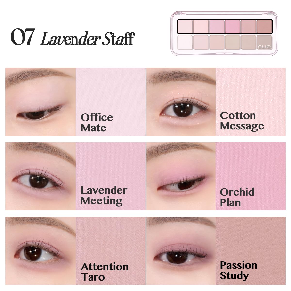 CLIO PRO EYE PALETTE AIR 07 LAVENDER STAFF | All-In-One Eye Palette by CLIO PROFESSIONAL