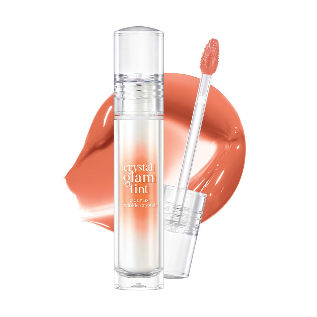 CLIO Professional Crystal Glam Tint 015 Grooming Peach Opal – Glossy, Lightweight Lip Color