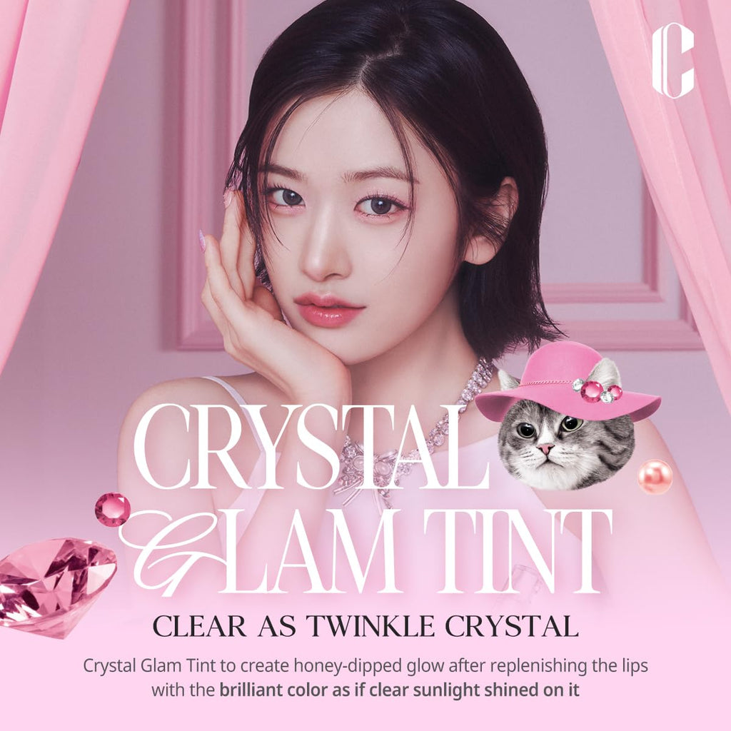 CLIO Professional Crystal Glam Tint 015 Grooming Peach Opal – Glossy, Lightweight Lip Color