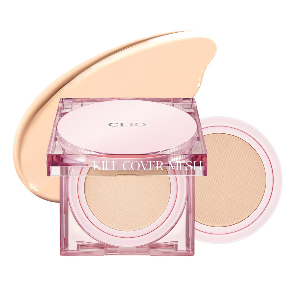 CLIO Kill Cover Mesh Glow Cushion Foundation with Refill | 23N Ginger | Glass Skin Glow